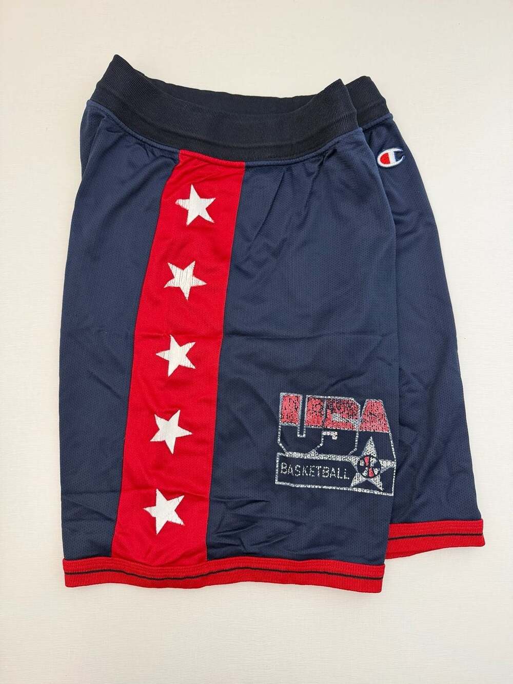 Vintage 90s Champion USA Basketball Team Shorts Blue Red Olympic